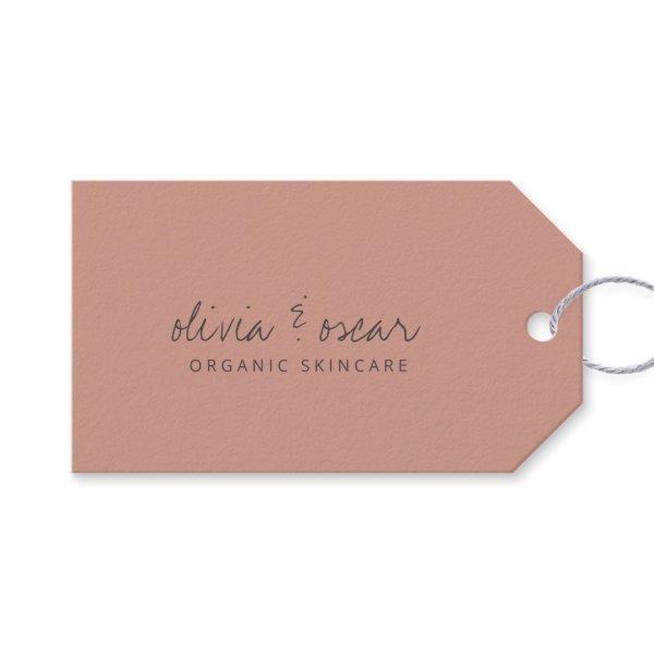 Minimalist Handwritten Script Dusty Rose Business  Gift Tags