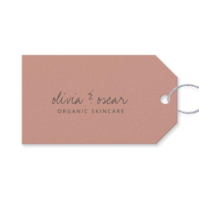 Minimalist Handwritten Script Dusty Rose Business Gift Tags