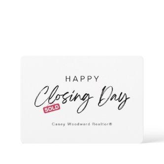 Minimalist Happy Closing Day Card from Realtor