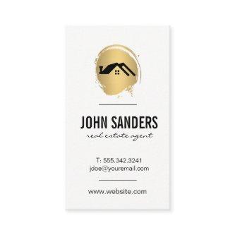 Minimalist Home Icon / Gold Brushed