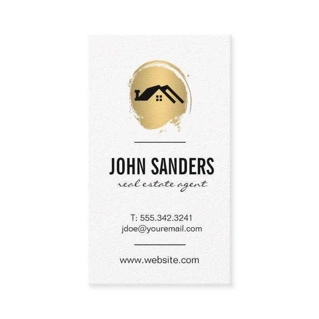 Minimalist Home Icon / Gold Brushed