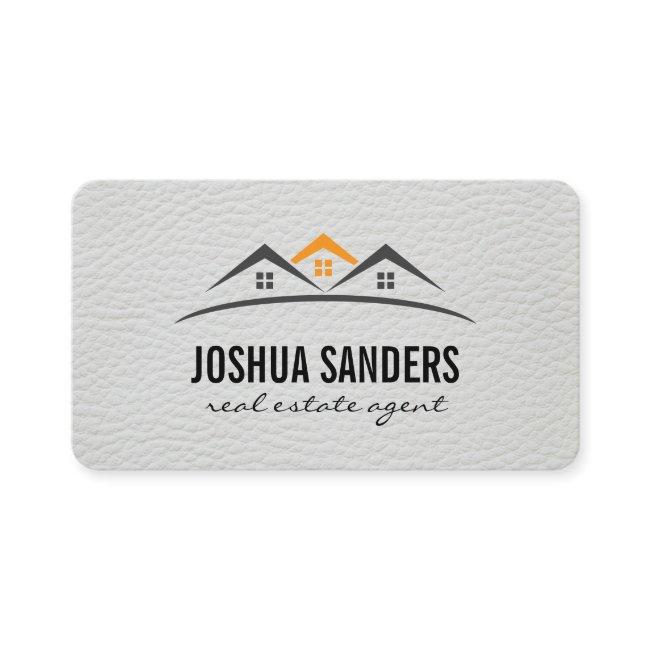 Minimalist Home Icon / Gold Brushed Faux Leather