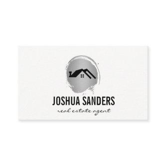 Minimalist Home Icon / Silver Brushed