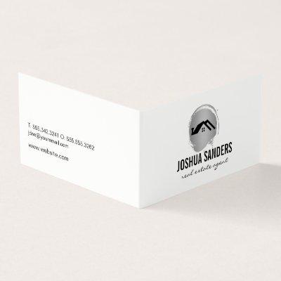 Minimalist Home Icon / Silver Brushed