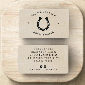 Minimalist Horseshoe Farm Ranch Riding Instructor