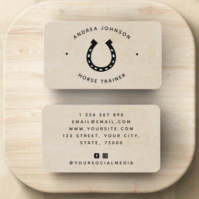 Minimalist Horseshoe Farm Ranch Riding Instructor