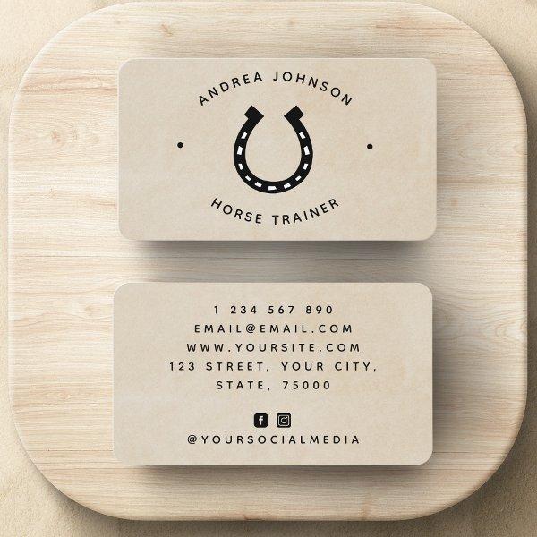 Minimalist Horseshoe Farm Ranch Riding Instructor