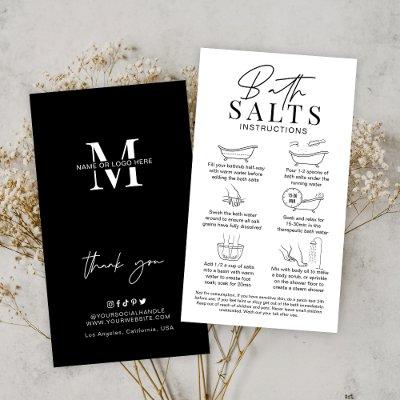 Minimalist Logo Bath Salts Warning & Instructions