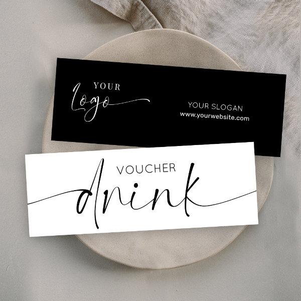 Minimalist Logo Business Event Free Drink Voucher Mini