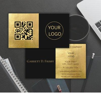 Minimalist Logo QR Code Gold Foil