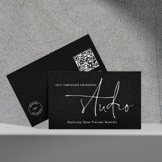 Minimalist Logo QR Code Photography Studio Black