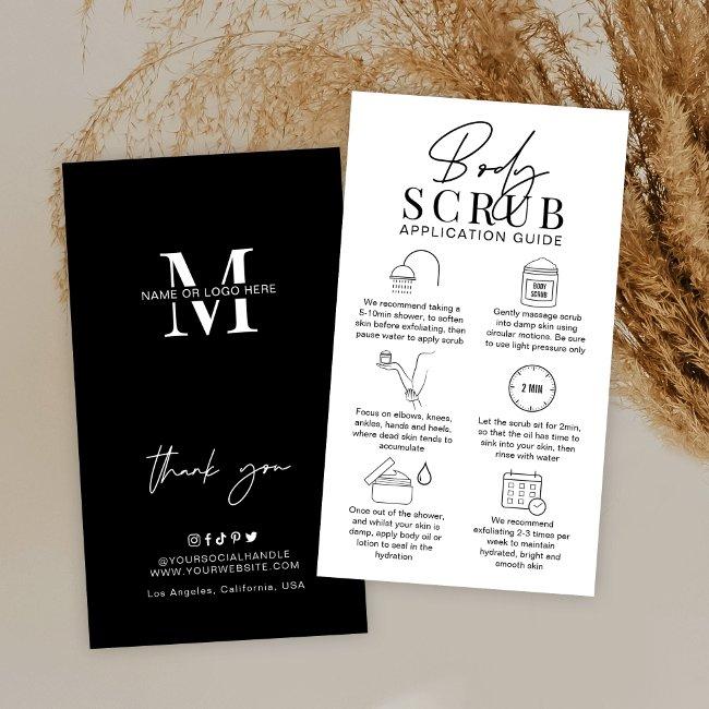 Minimalist Logo Sugar Body Scrub Application Guide
