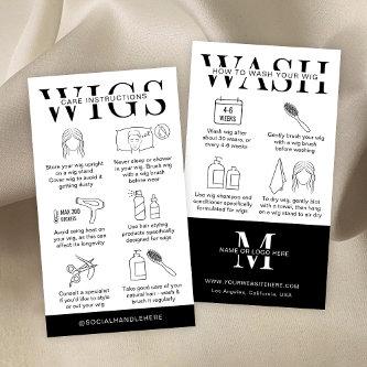 Minimalist Logo Wig Care Instructions & Wash Guide