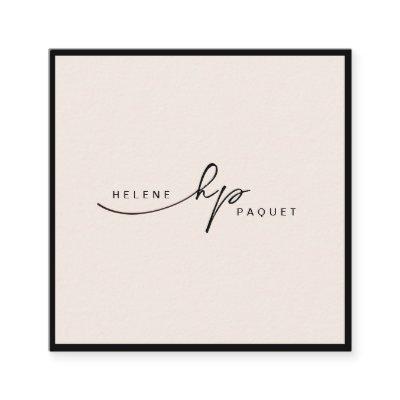 Minimalist Luxury Boutique Black/Ivory Square Busi Square