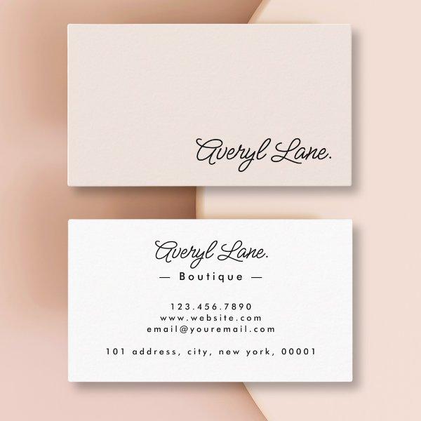 Minimalist Luxury Boutique Chic Blush Pink Script