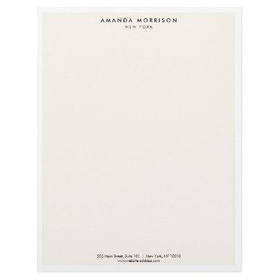 Minimalist Luxury Boutique White/Ivory Letterhead