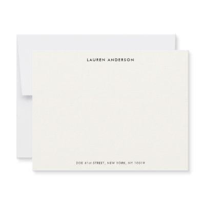 Minimalist Luxury Ivory Personalized Flat Note Card