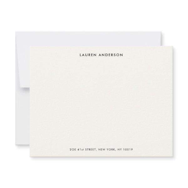 Minimalist Luxury Ivory Personalized Flat Note Card
