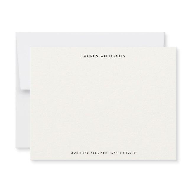 Minimalist Luxury Ivory Personalized Flat Note Card