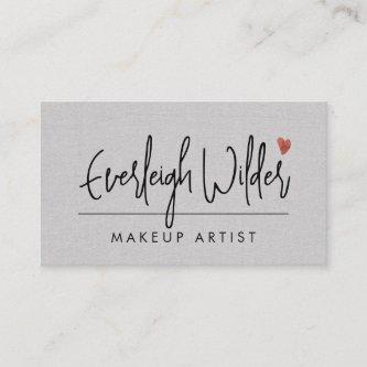 Minimalist Makeup Artist Script Gray Linen
