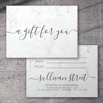 Minimalist Marble Small Business Gift Certificate