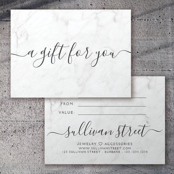 Minimalist Marble Small Business Gift Certificate