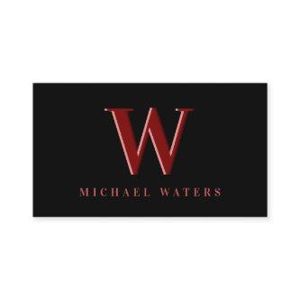 Minimalist Maroon Monogram Logo Embossed Effect