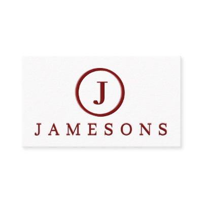 Minimalist Maroon Monogram Logo Embossed Effect