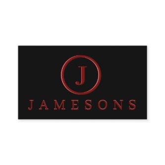 Minimalist Maroon Monogram Logo Embossed Effect