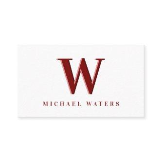 Minimalist Maroon Monogram Logo Embossed Effect