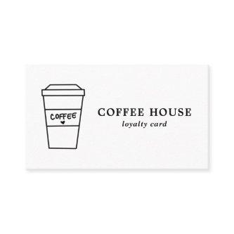Minimalist Modern Black and White Simple Coffee Loyalty Card