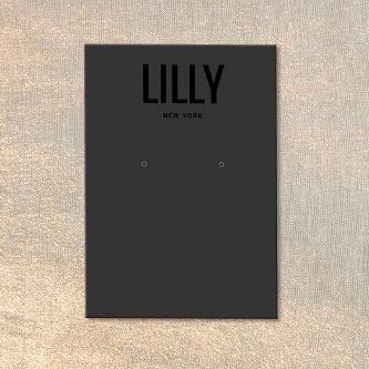 Minimalist Modern Black Earring Display Card