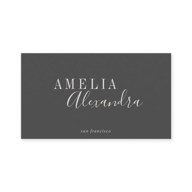 Minimalist Modern Black White Bold Script Chic