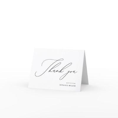Minimalist Modern Calligraphy Thank You Card