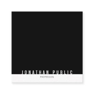 Minimalist Modern Elegant Black And White Plain Square