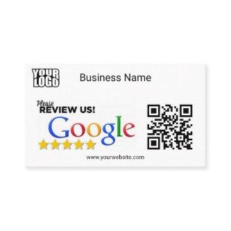 Minimalist Modern Google Review Card With QR Code
