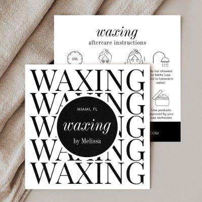 Minimalist Modern Hair Removal Waxing Care Card