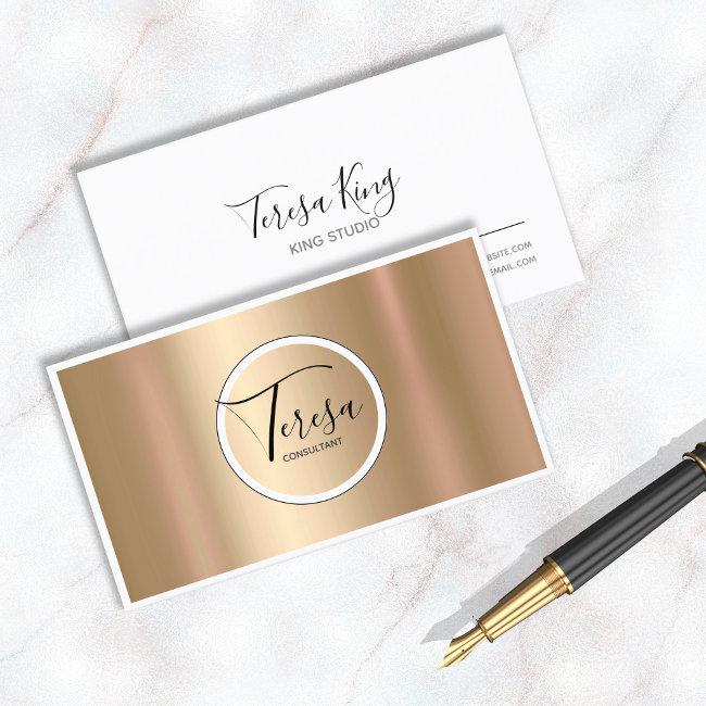 Minimalist Modern Metallic Circle Gold ID561