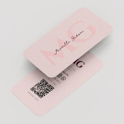 Minimalist Modern Monogram Pink Aesthetic