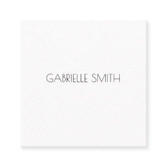 Minimalist Modern NAME Info Black White  Square