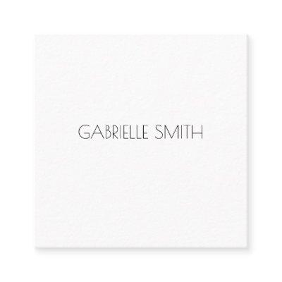 Minimalist Modern NAME Info Black White  Square