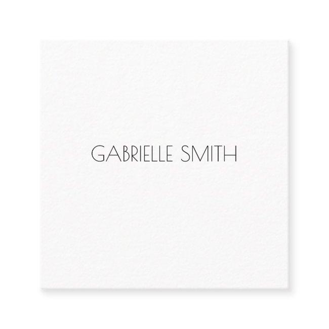 Minimalist Modern NAME Info Black White  Square
