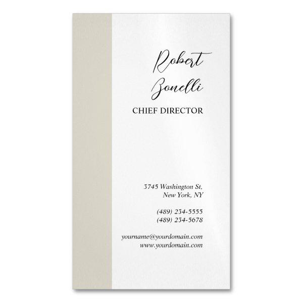 Minimalist Modern Pastel White Color Personalized  Magnet