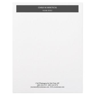Minimalist Modern Professional Grey White Letterhead