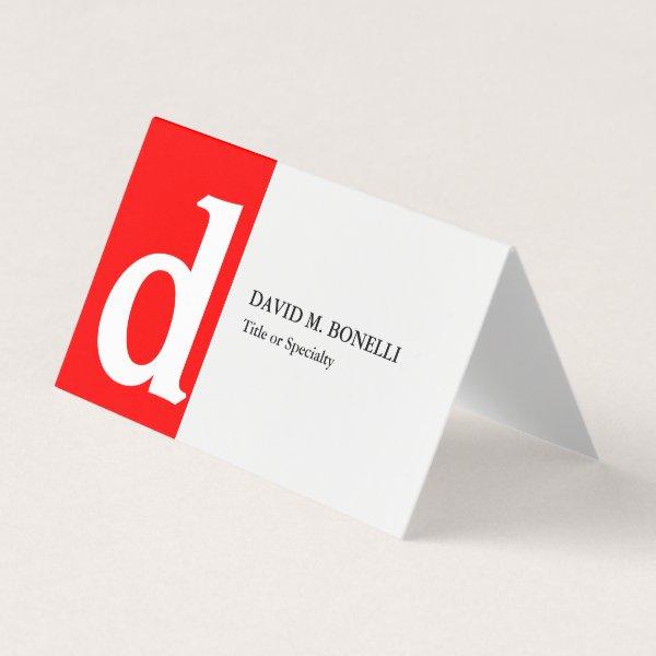 Minimalist modern red white monogram