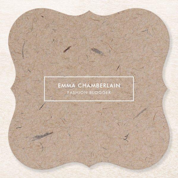 Minimalist Modern Rustic Kraft Paper Paper Coaster