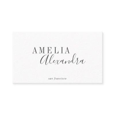 Minimalist Modern Script Boho Chic Black White