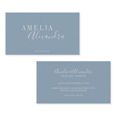 Minimalist Modern Script Boho Chic Dusty Blue