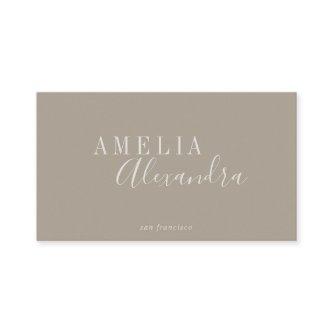 Minimalist Modern Script Boho Chic Neutral Taupe