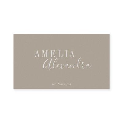 Minimalist Modern Script Boho Chic Neutral Taupe